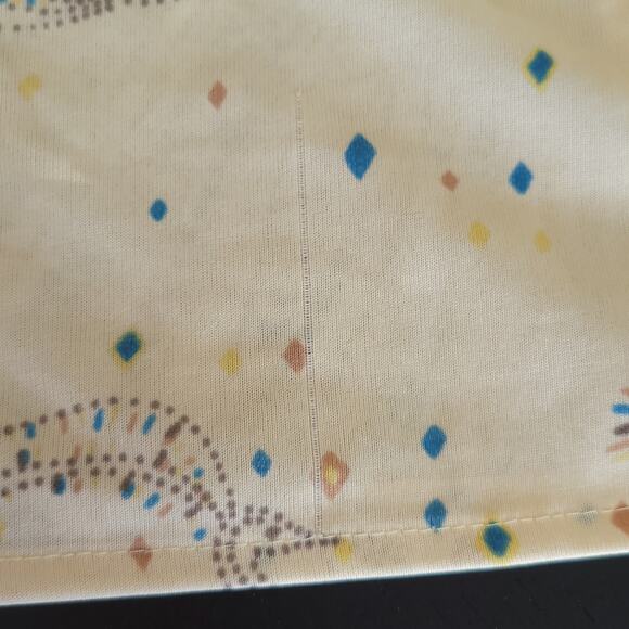 Vintage Jantzen 70s Button Front Shirt Yellow Peacock Short Sleeve Men - Picture 11 of 12